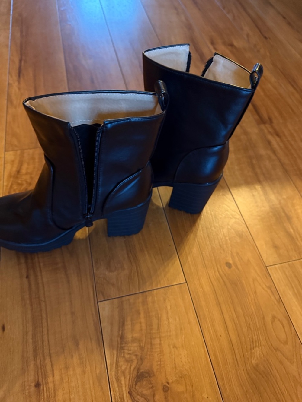 Sleek Black Women’s Chunky Heel Ankle Booties
